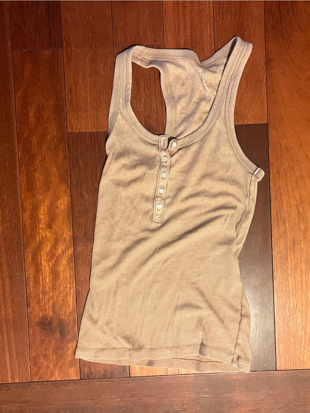 aerie ribbed tank top in beige
